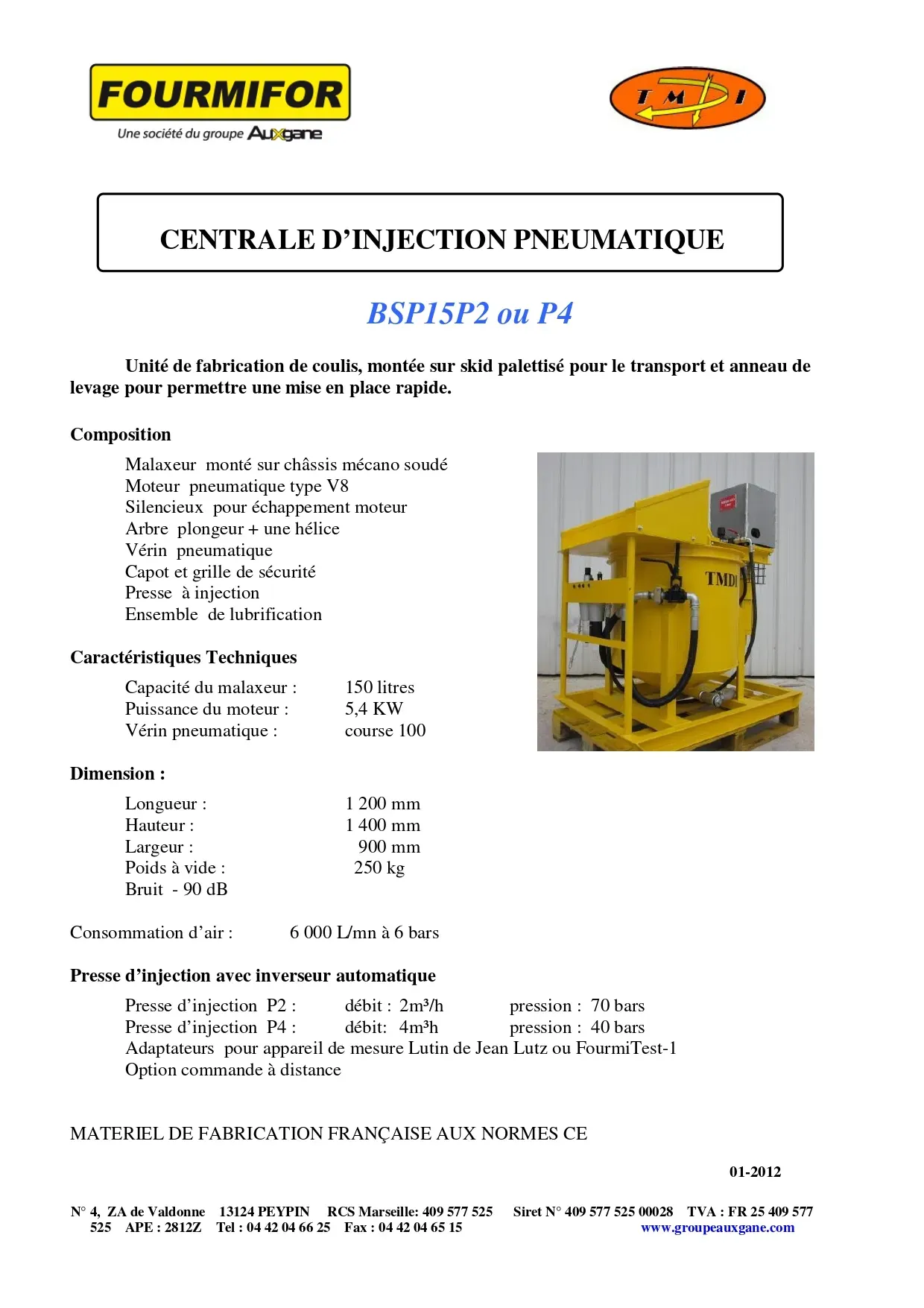 Centrale d'injection pneumatique
